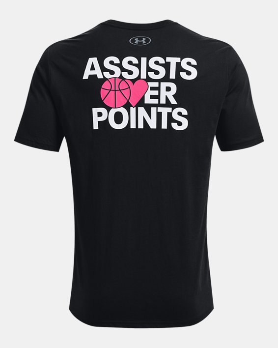 Men's UA Basketball Assists Short Sleeve, Black, pdpMainDesktop image number 5